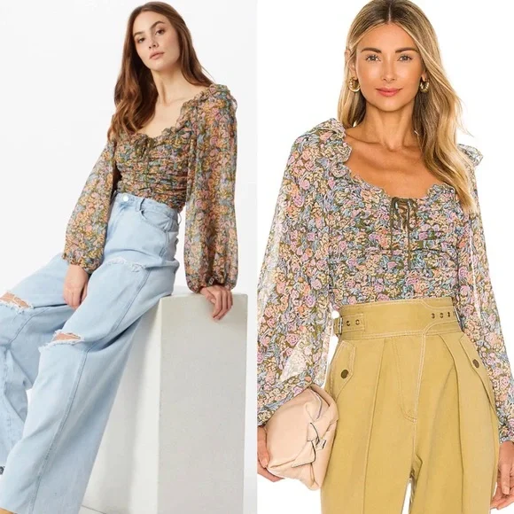 Free people mabel printed blouse